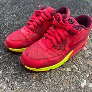 Nike Kids Vibrant Red and Yellow Sneakers